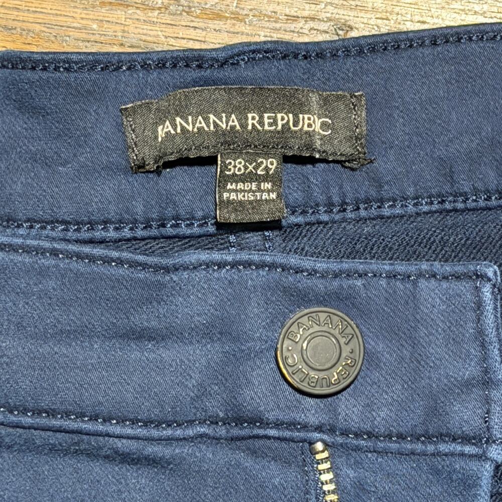 Banana Republic 38x29 Mens Navy Blue Stretch Jeans Style Pants Slim Straight - Picture 5 of 11